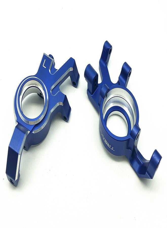 Treal Aluminum 7075 Front Hubs Steering Blocks Compatible with 1/5 X-Maxx(Blue) - Image 2